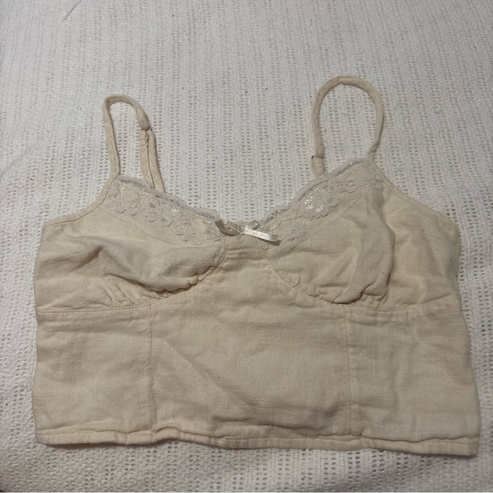 American Eagle Crop Top Women Small V-Neck Adjustable